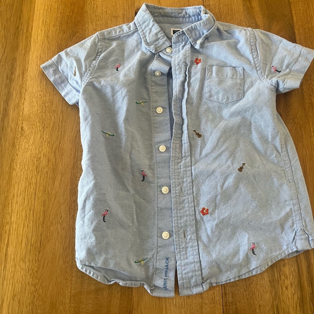 Janie and Jack Light Blue Embroidered Shirt